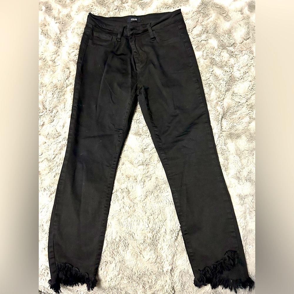 Cello Black Jeans-Size 7-Frayed hem